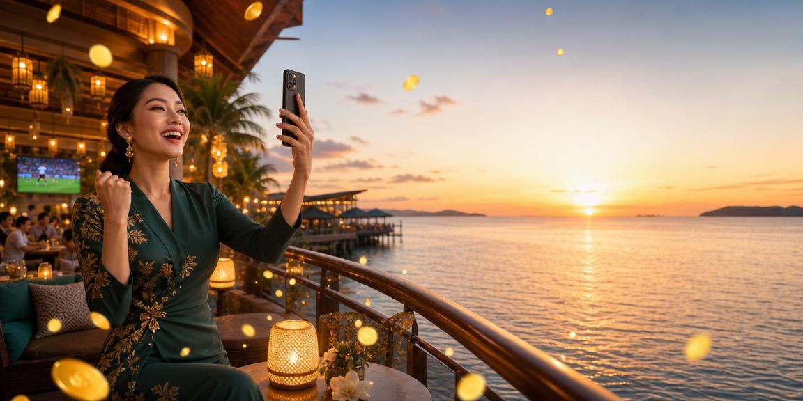 Ilustrasi pembayaran selamat dengan sampul merah di Kota Kinabalu